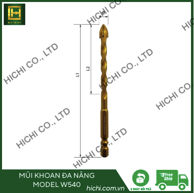 MŨI KHOAN ĐA NĂNG 4 CẠNH CHUÔI LỤC GIÁC _ MODEL W540